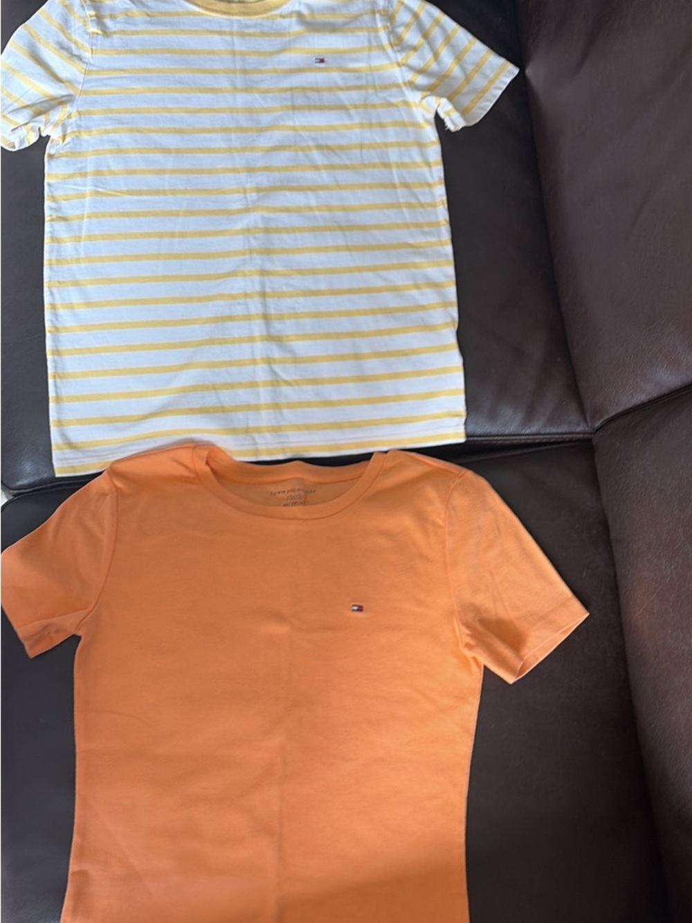 Tommy Hilfiger Yellow Stripe & Orange Short Sleeve Tees